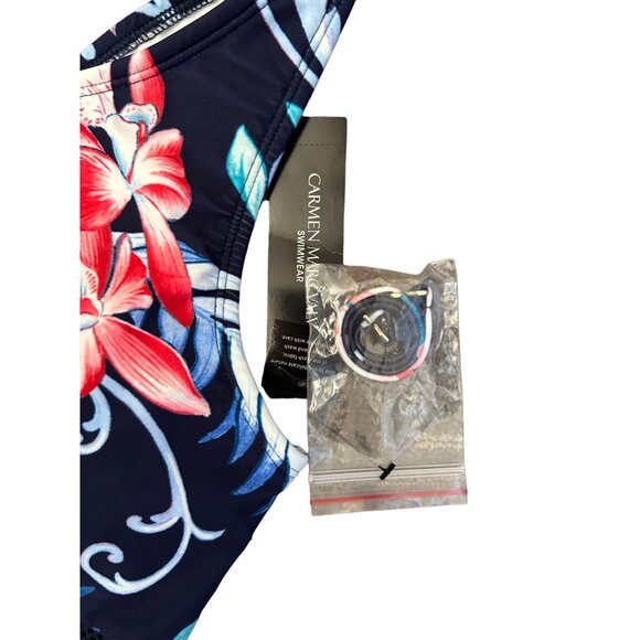 CARMEN MARC VALVO Floral Mesh Maritime Swimsuit Sz 8 NEW - Picture 5 of 6